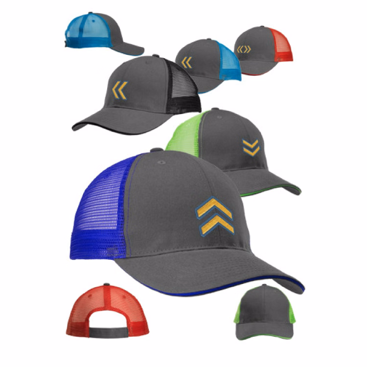 Two Tone Structured Mesh Trucker Hat