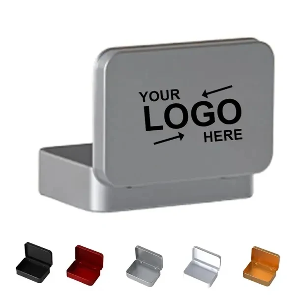 Custom Tinplate Hinged Storage Tin Box — Portable Compact Organizational Container Promo 1