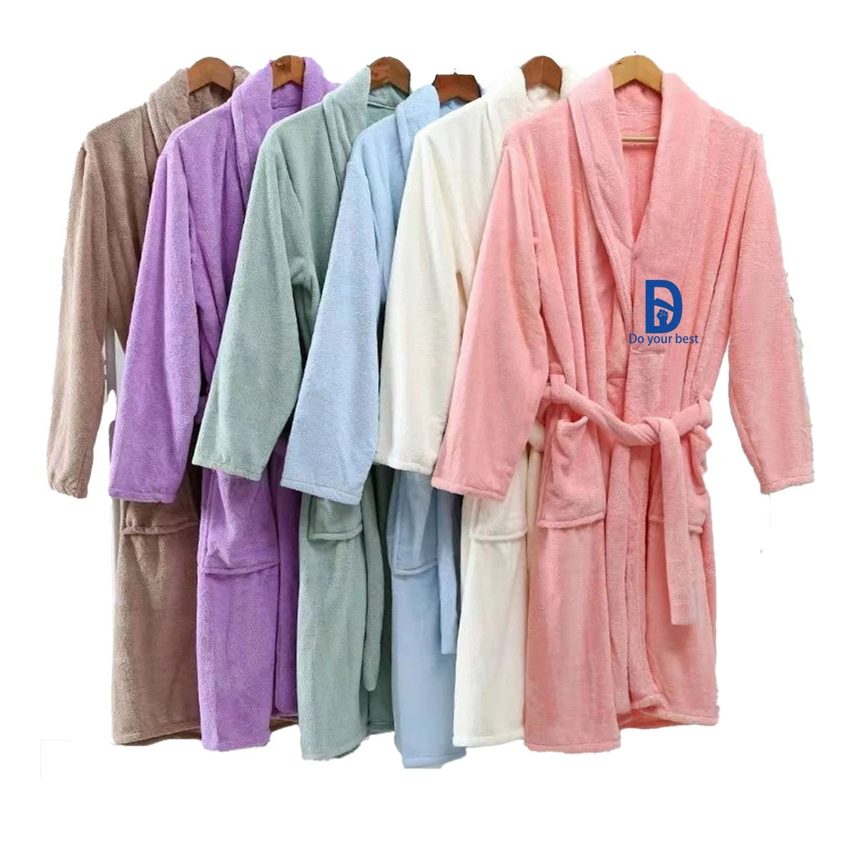 Coral Velvet Warm Unisex Robe 1