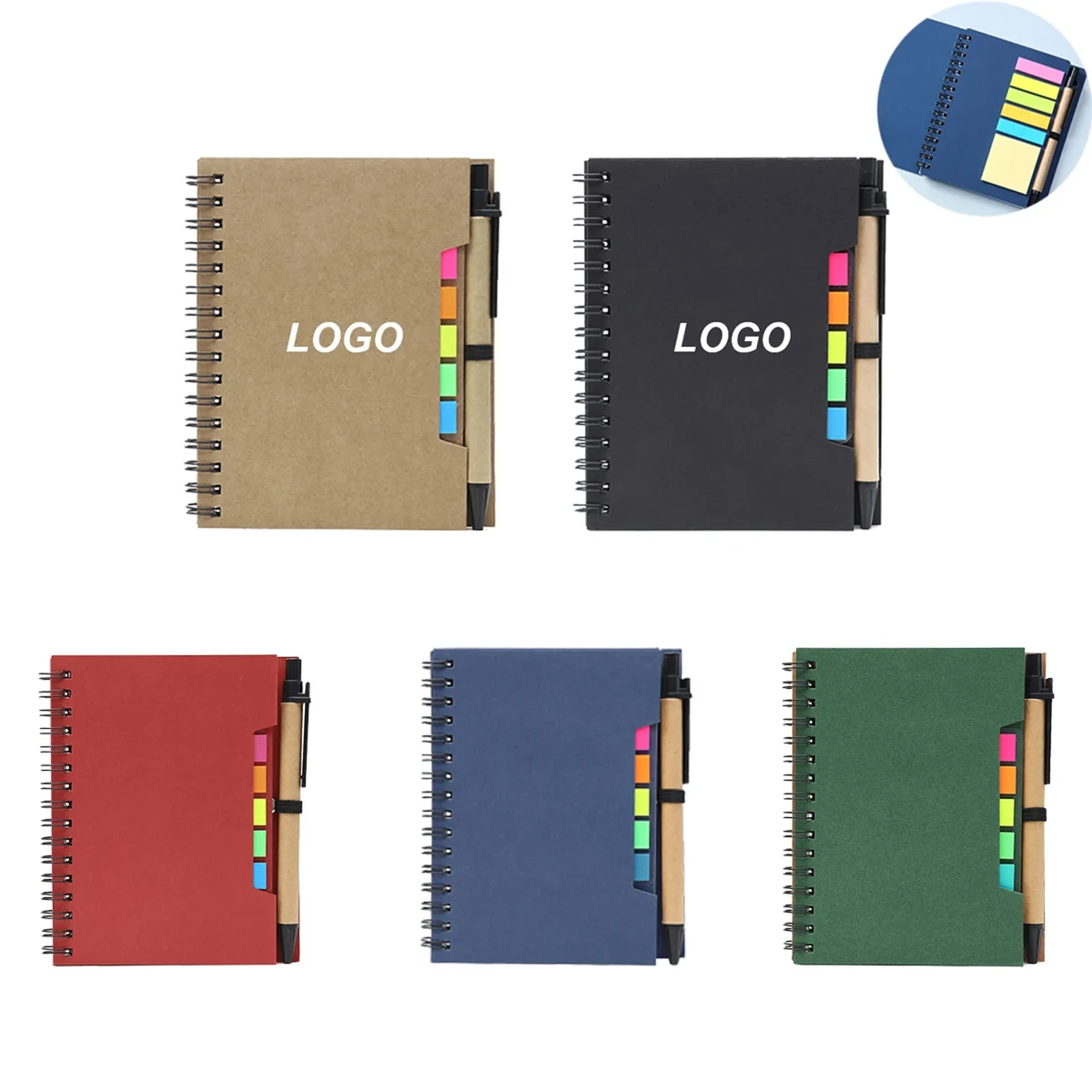 Kraft Cover Journal Spiral Ruled Notebook With Pen 1
