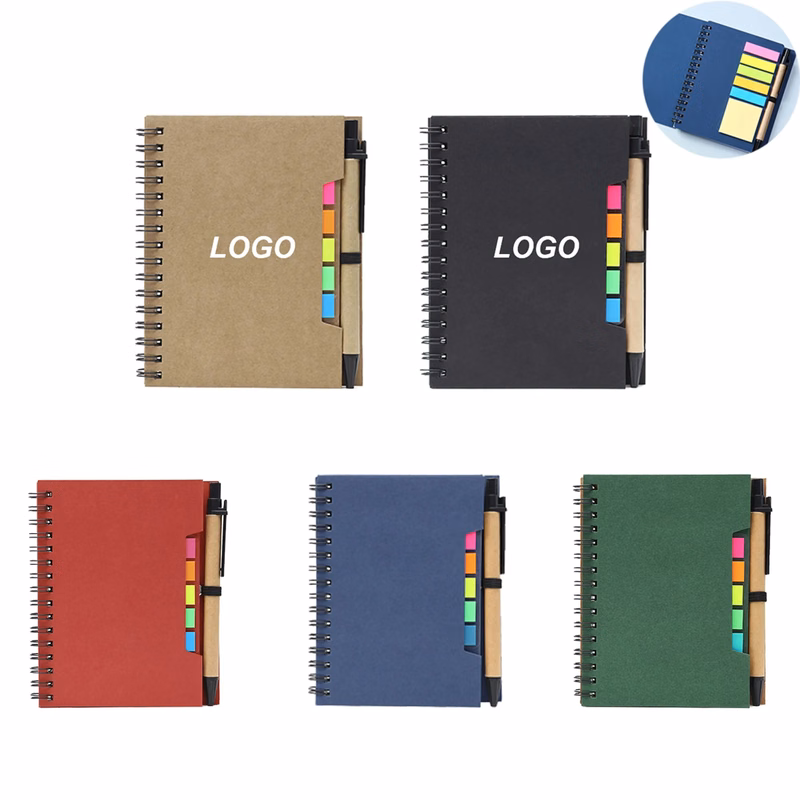 Kraft Cover Journal Spiral Ruled Notebook With Pen