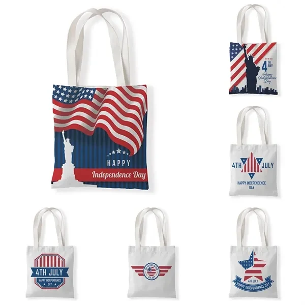 Patriotic Canvas Promotional Tote Shopping Bag, custom tote bag with logo imprint 1