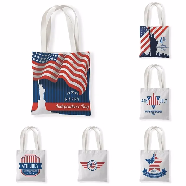 Patriotic Canvas Promotional Tote Shopping Bag