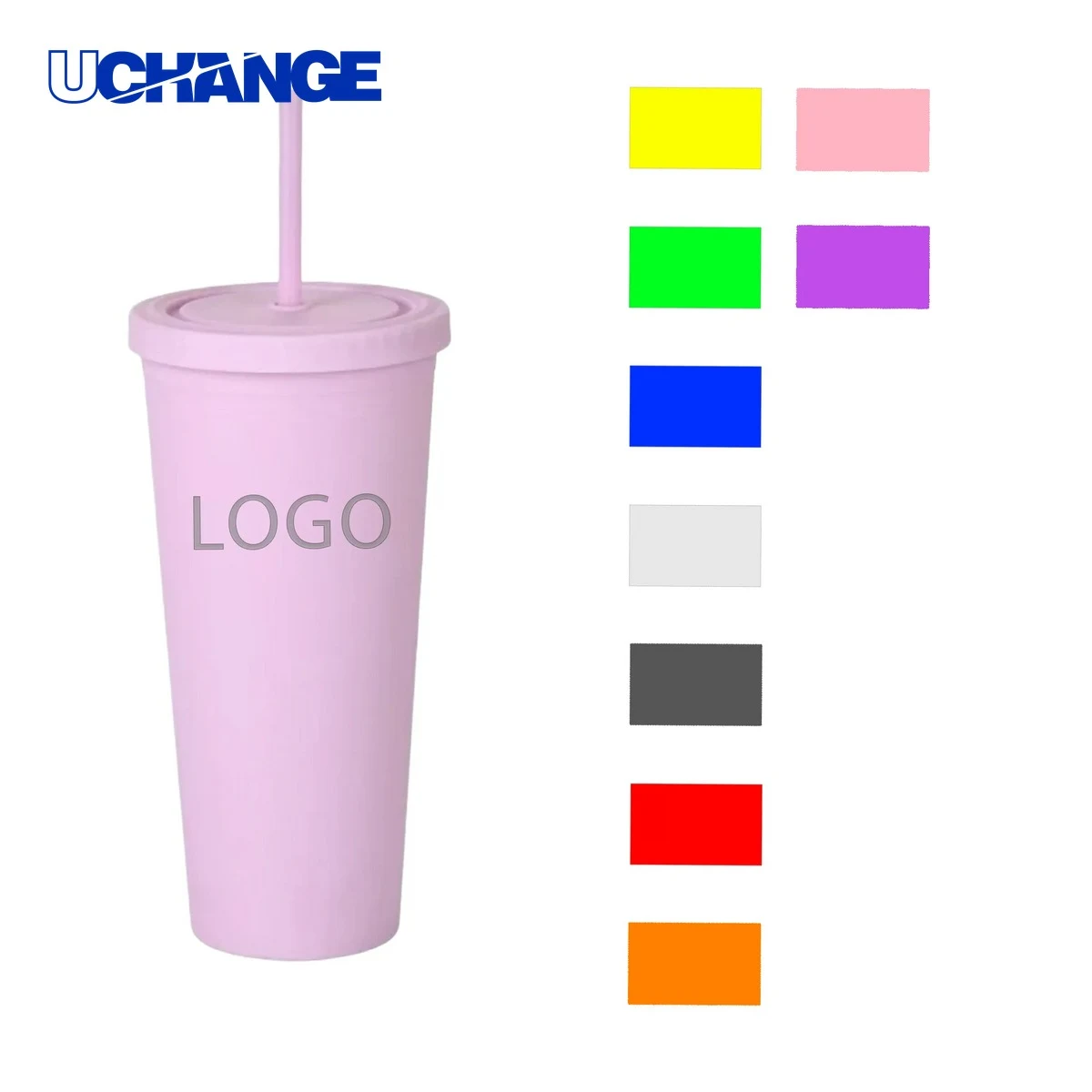 24oz Plastic Straw Cup Tumbler 1