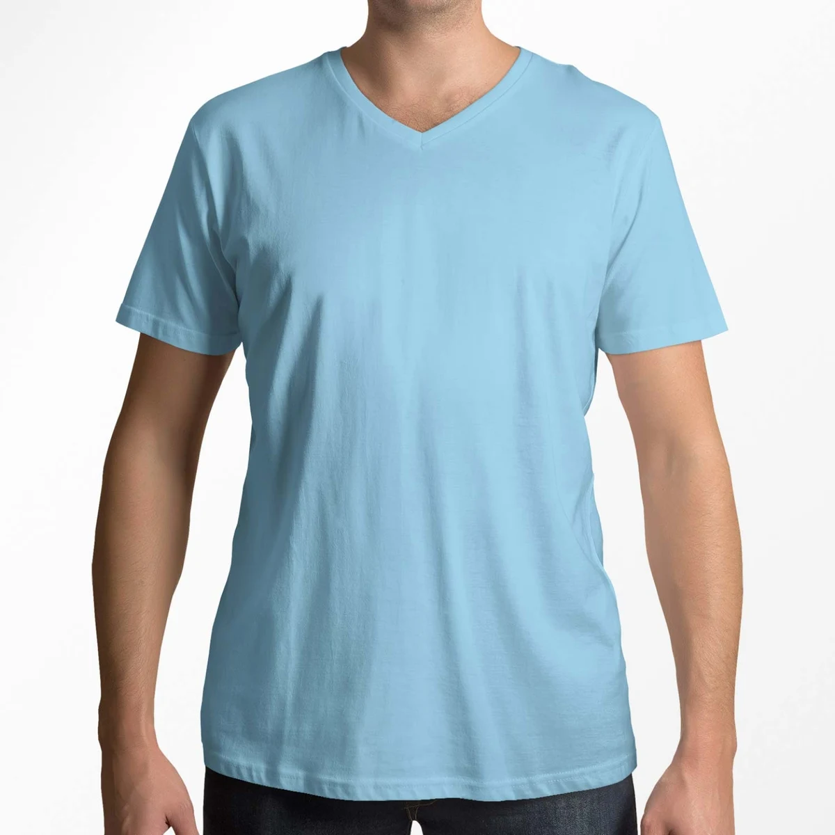 Adult Short Sleeve V- Neck T-Shirt 1