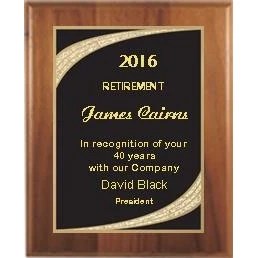 7" x 9" Cherry Finish Plaque with Black Majestic Plate 1