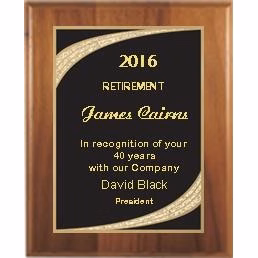 7" x 9" Cherry Finish Plaque with Black Majestic Plate