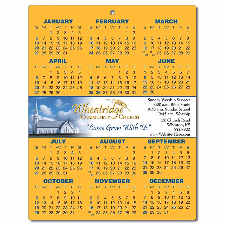 Religious Laminated Calendar Card - 8.5x11
