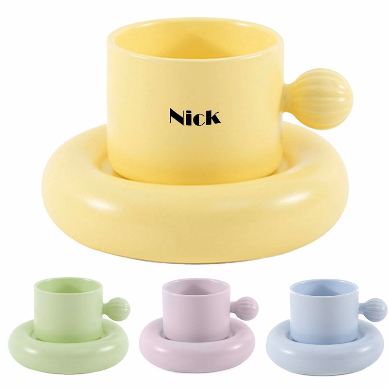 Ceramic Coffee Cup and Saucer Set Scandinavian Simple Style