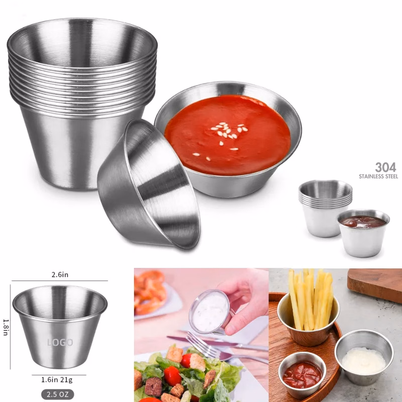 2.5 oz Stainless Steel Dipping Sauce Cup