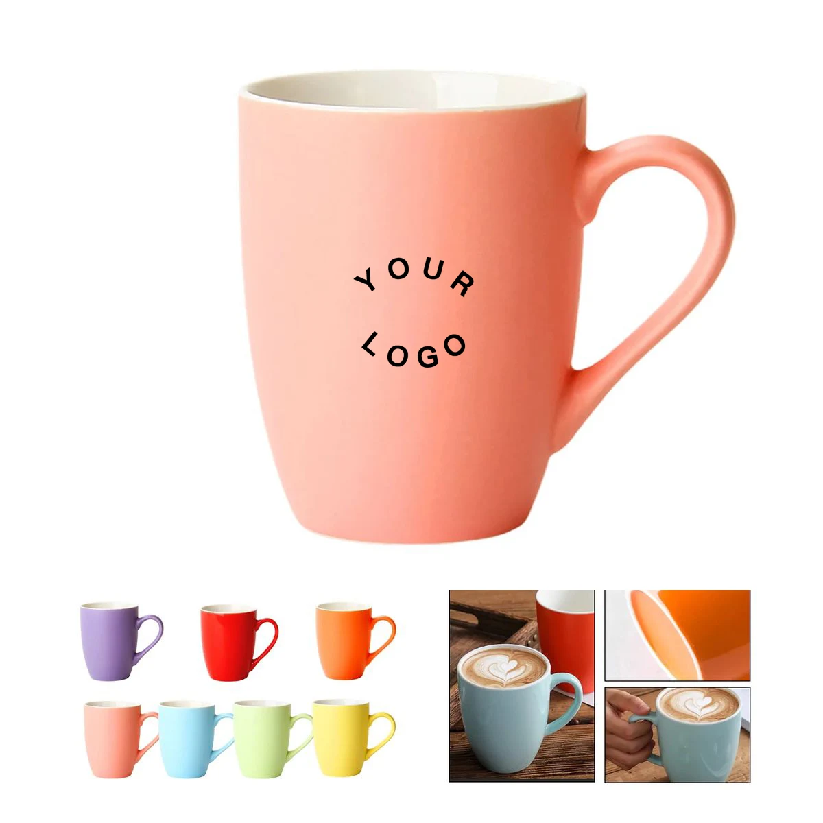 14oz Ceramic Coffee Mug Stoneware with Handle 1