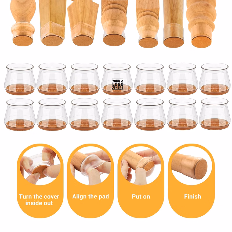 32 Pcs Reusable High Elastic Silicone Chair Leg Caps Hardwood Floor Thick Protectors