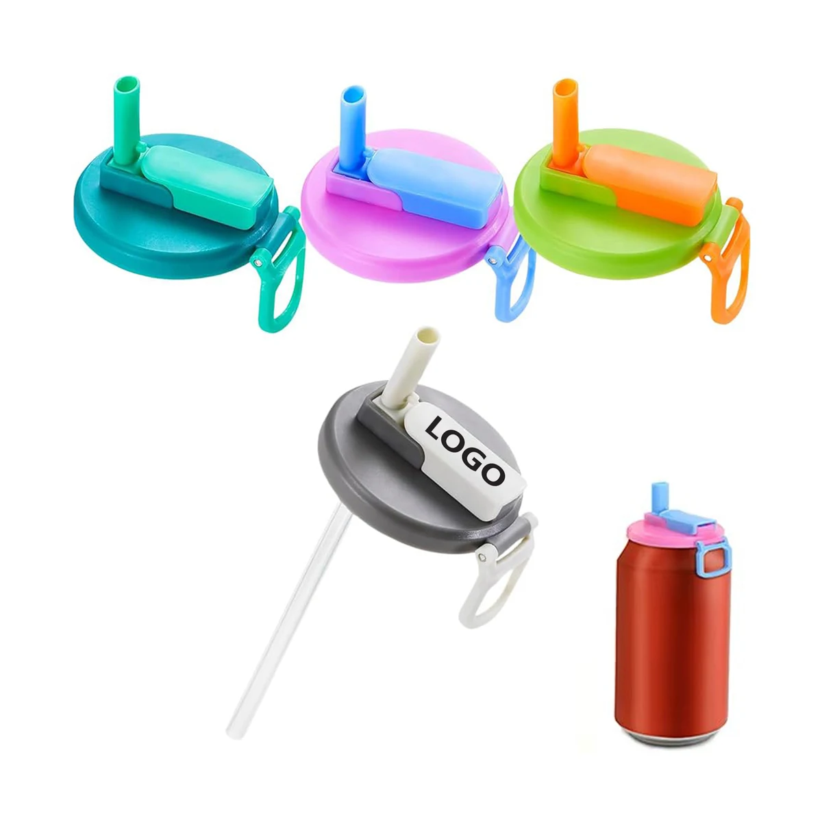 Soda Can Covers with Silicone straw 1