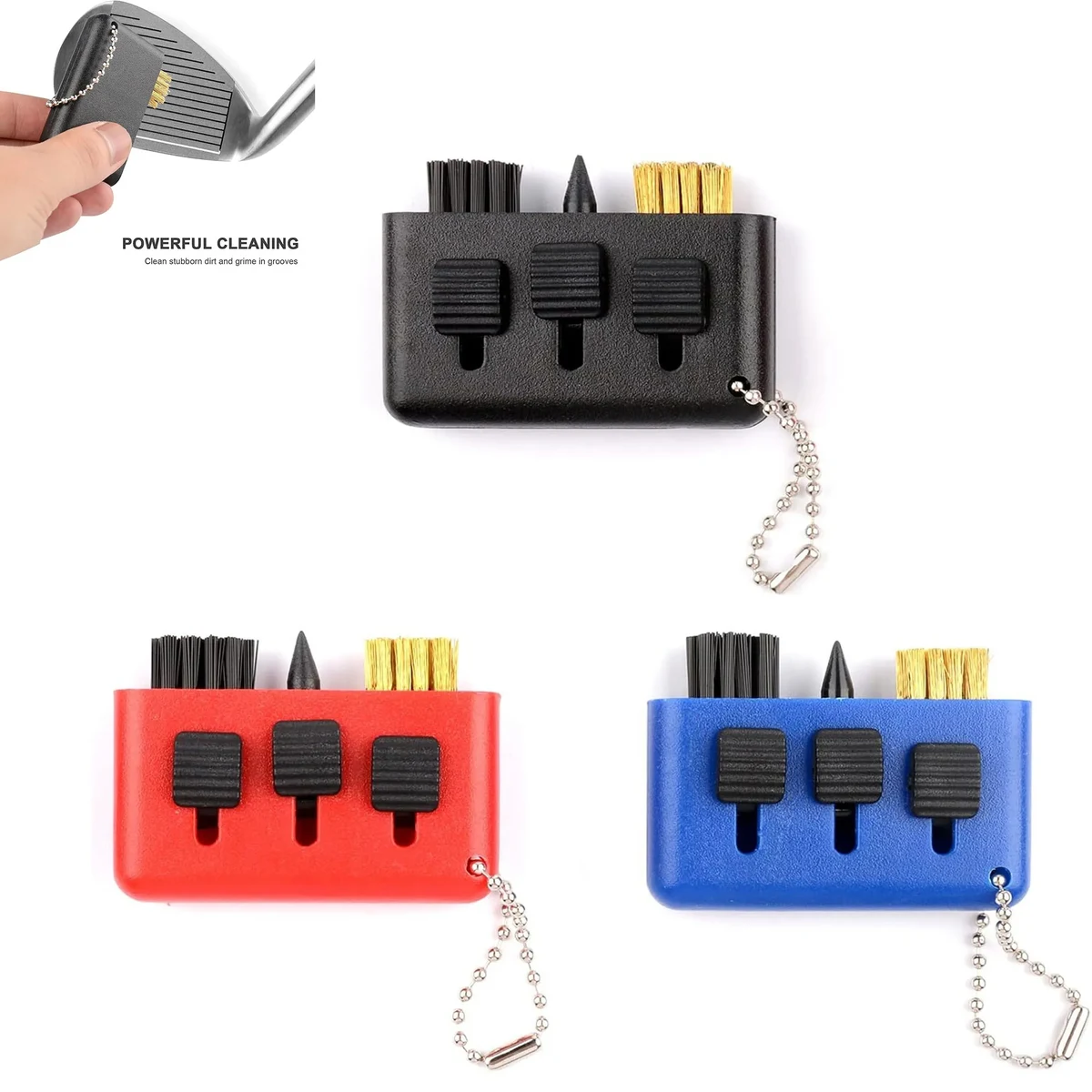 3 in 1 Golf Club Brush Keychain 1