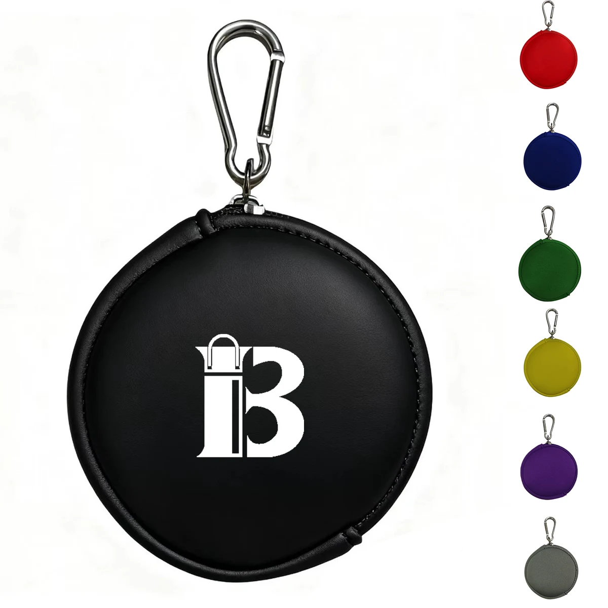 Neoprene Zipper Pouch Keychain w/ Silver Split-Ring 1