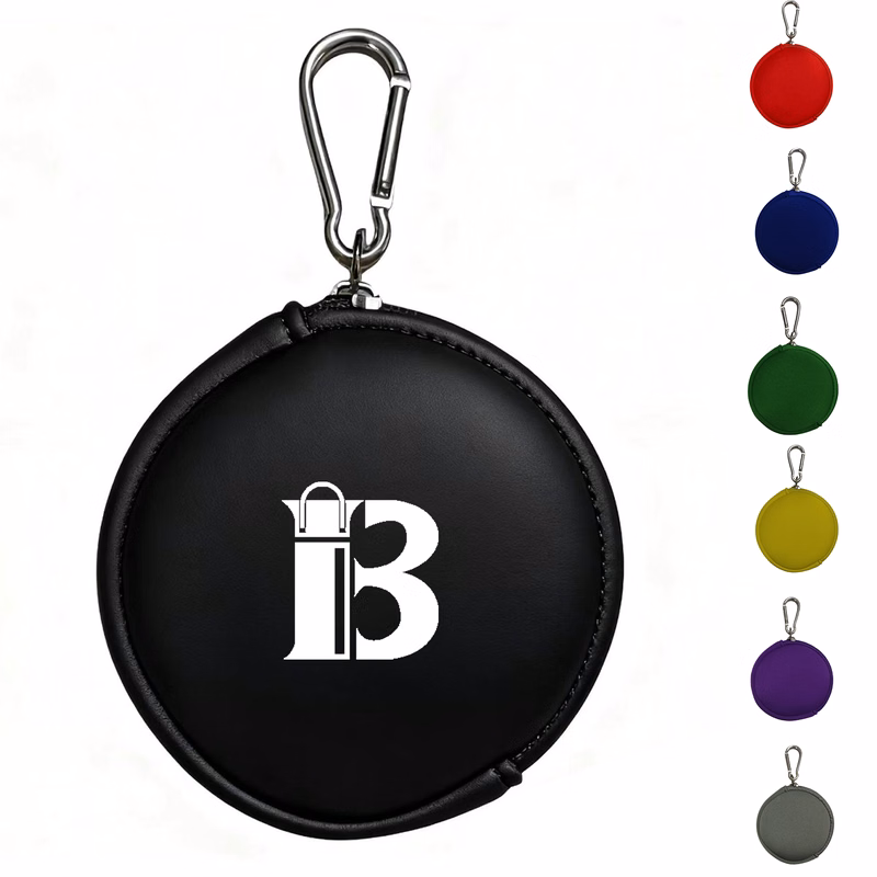 Neoprene Zipper Pouch Keychain w/ Silver Split-Ring