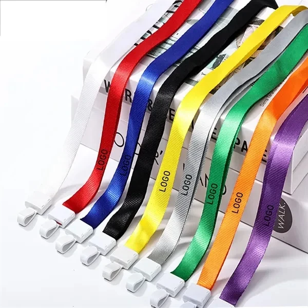 Custom 33 inch Smooth Fabric Lanyard with Badge Holder — Employee ID & Security Access 1