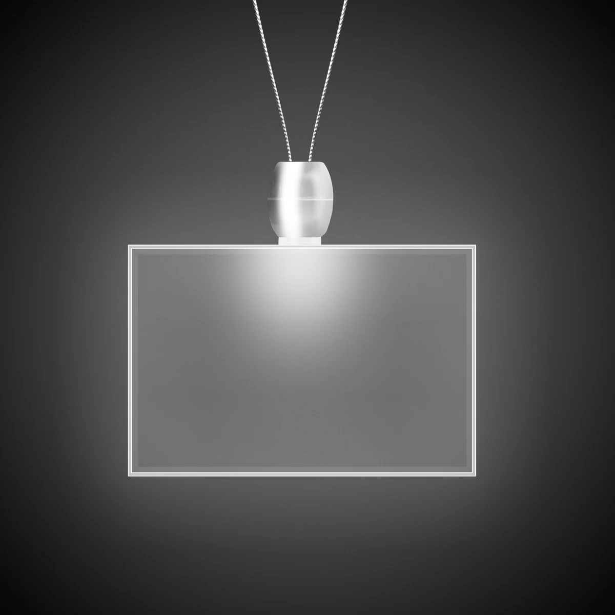Rectangle White Light-Up LED Acrylic Pendant Necklace 1