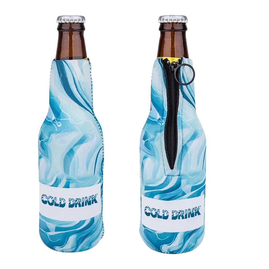 Sublimation 12 Oz Bottle Kooler with Zipper - 3mm Neoprene 1