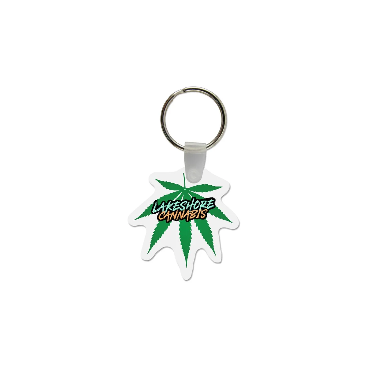 Cannabis Leaf Shaped USA Made Vinyl Keychain 1