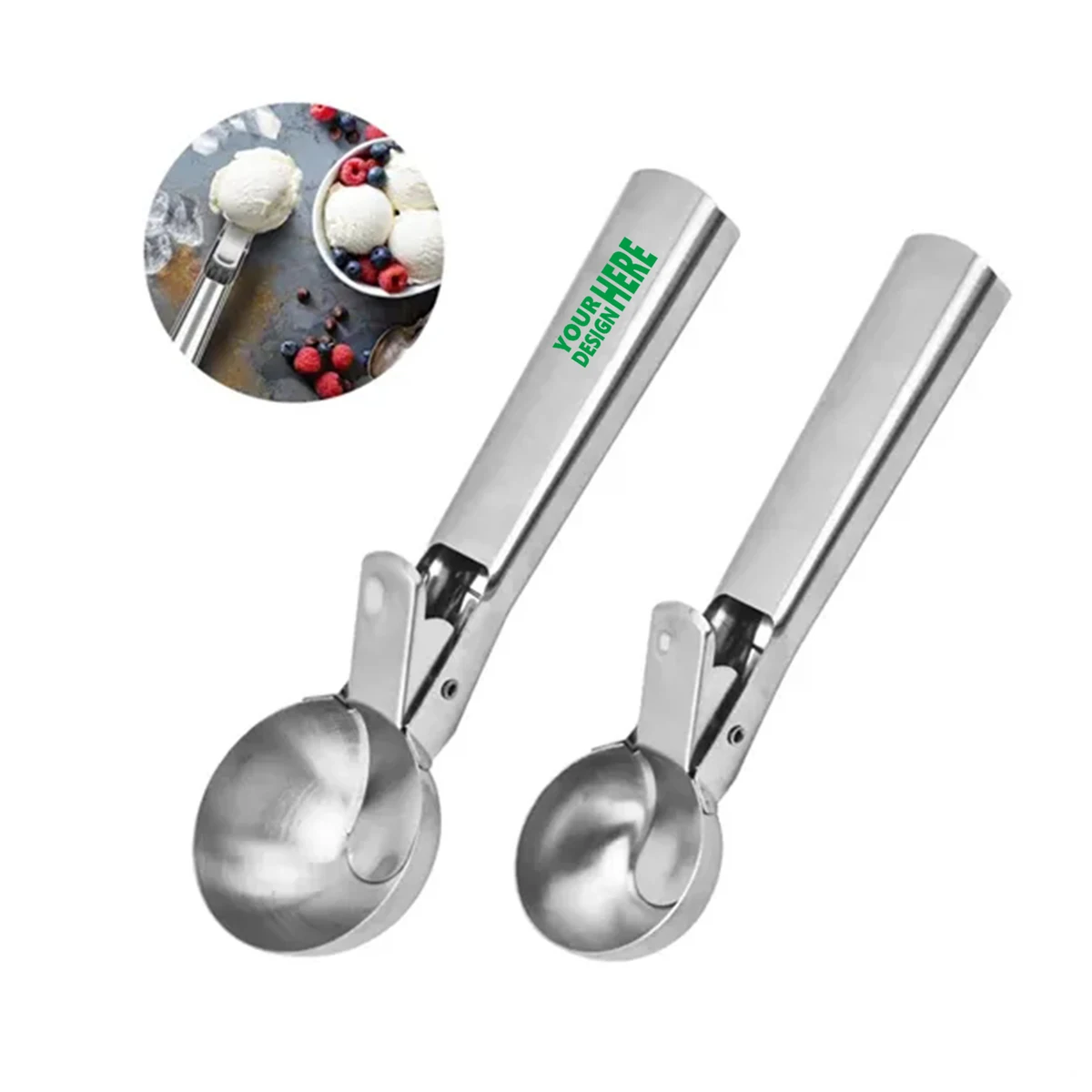 Stainless Steel Ice Cream Scoop with Trigger 1