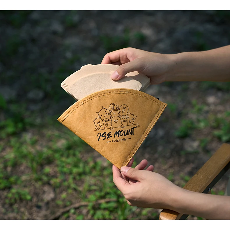Coffee Filter Storage Holder Bag/Portable Leather Bag with Zipper 1