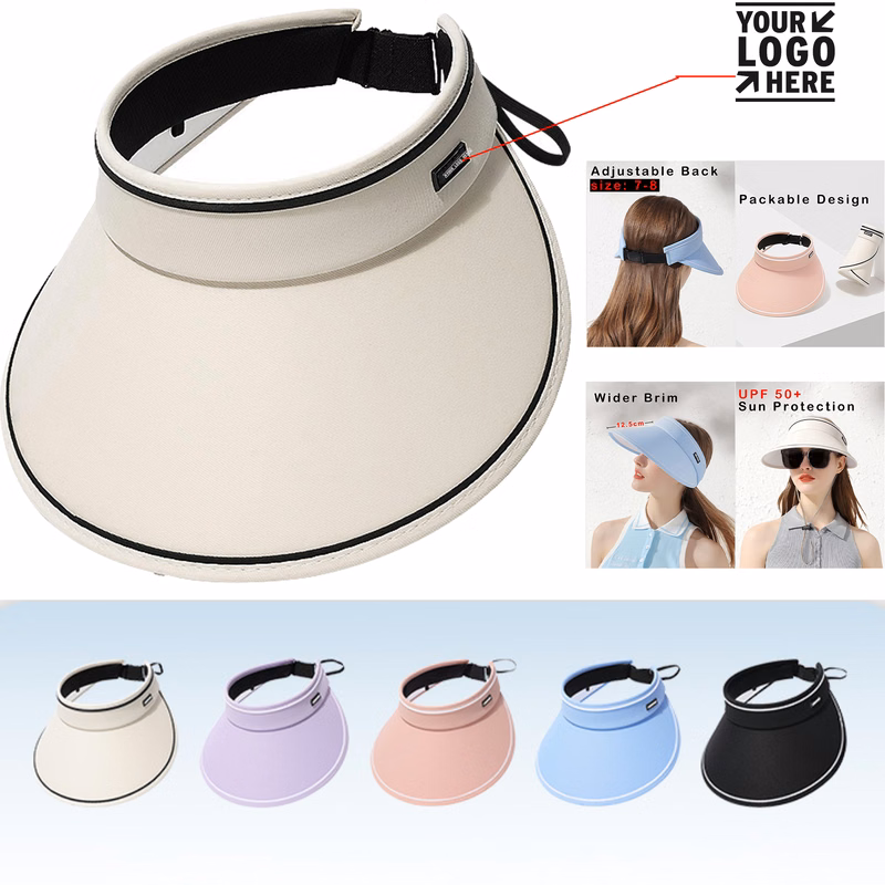 Women's UV Protection Wind Resistant Wide Brim Sun Visor Hat