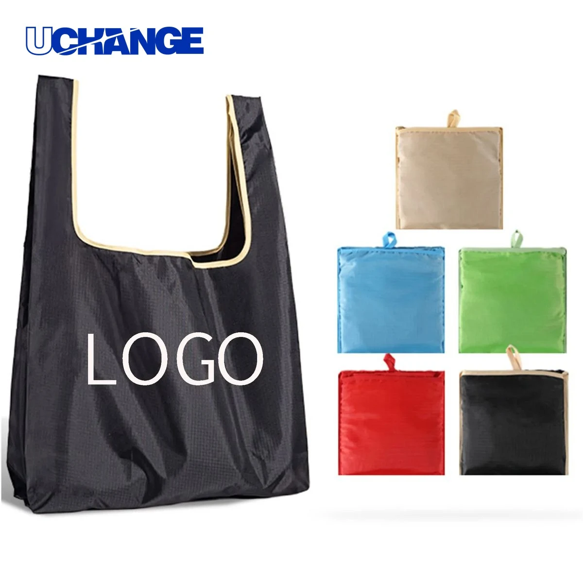 210D Folding Bag Carrier for Shopping, custom tote bag with logo imprint 1