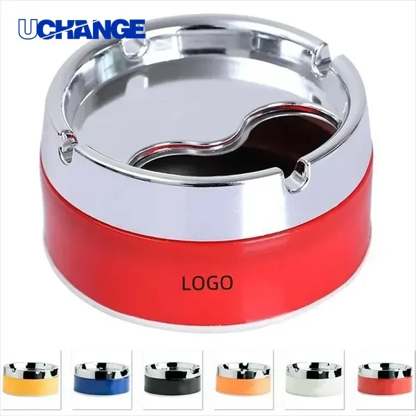 Windproof Stainless Steel Ashtray with Lid for Outdoor Use 1