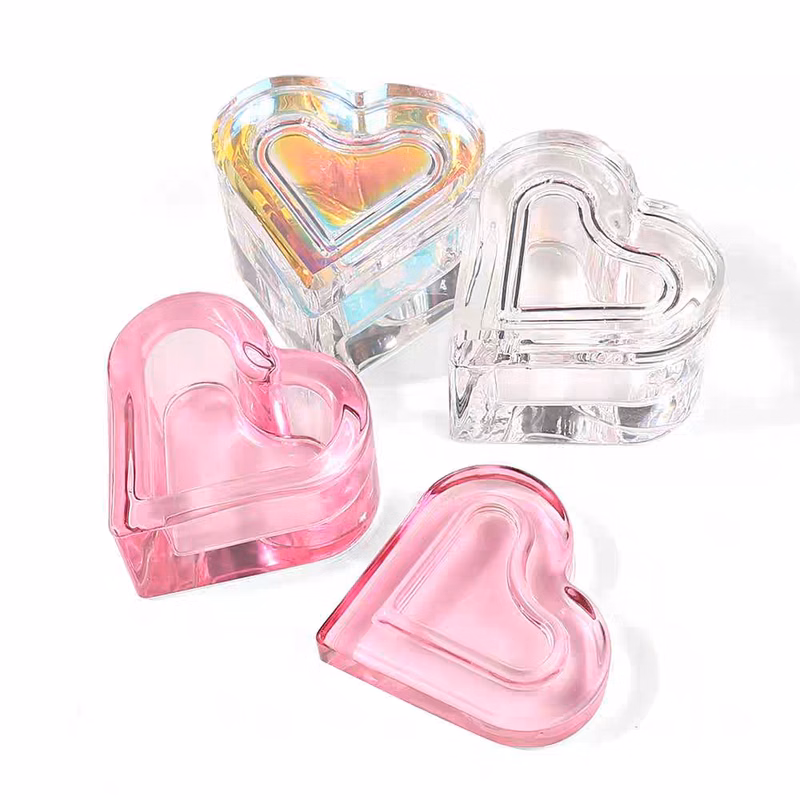 Heart Shape Nail Dappen Dish with Lid