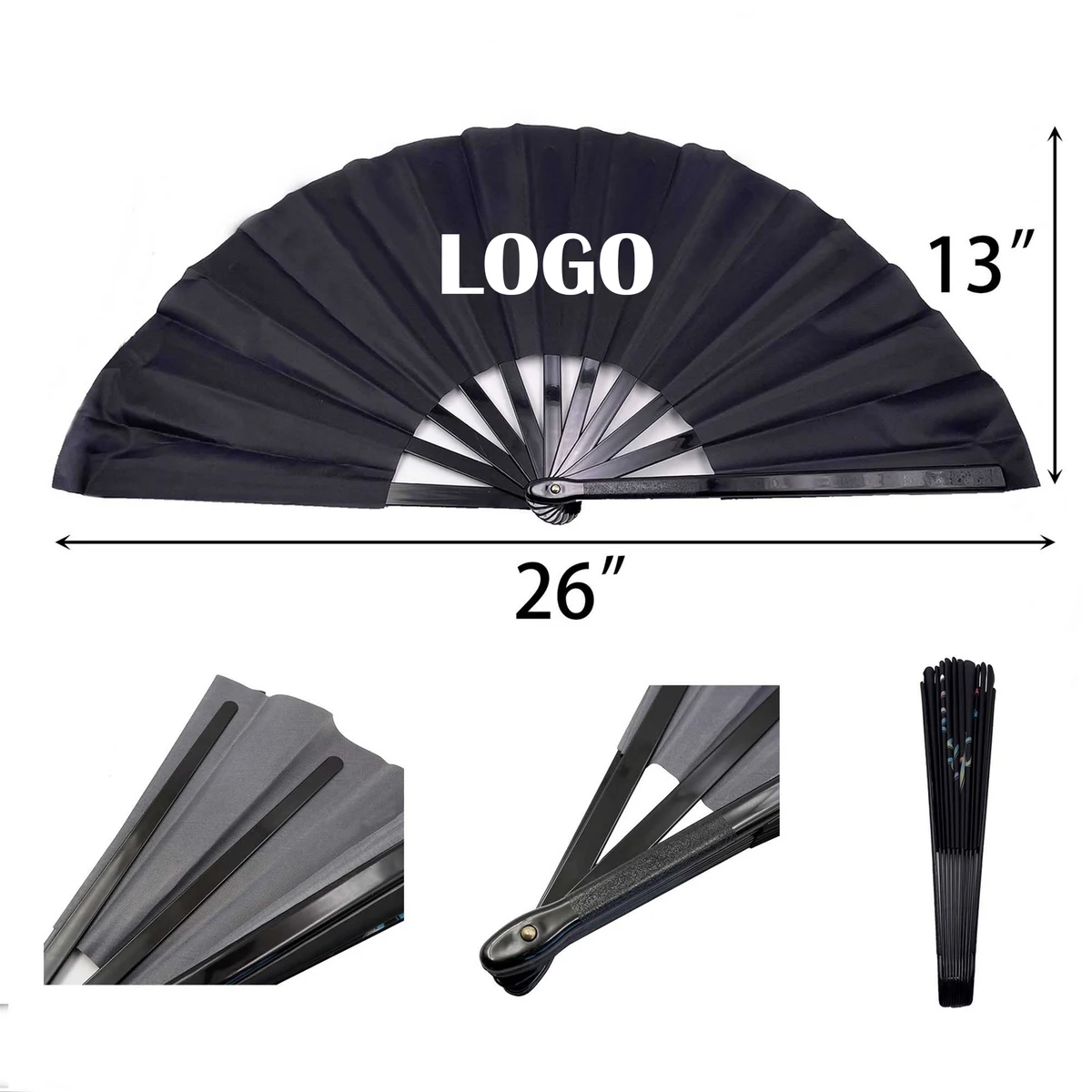 13" Full Color Folding Handheld Fan 1