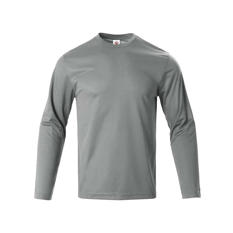 Micro Mesh Active Long Sleeve T-Shirts - Light Gray 2XL 1