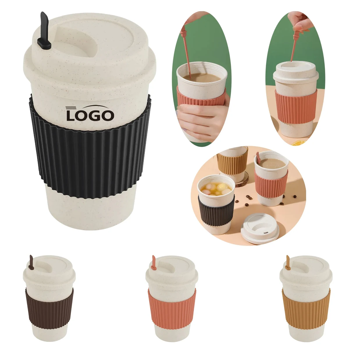 MOQ50 16OZ Wheat Straw Anti-Burning Coffee Cup 1