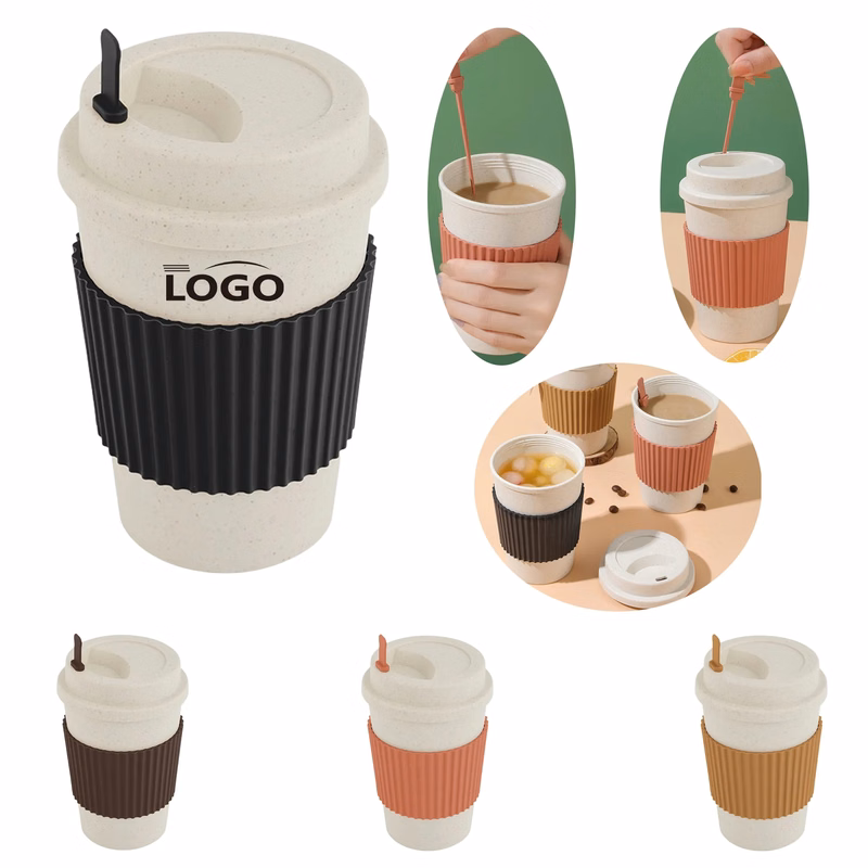 MOQ50 16OZ Wheat Straw Anti-Burning Coffee Cup