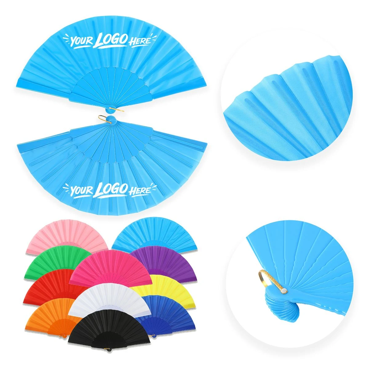 9 Inch Folding Fan Custom Logo Wedding Event Prop 1