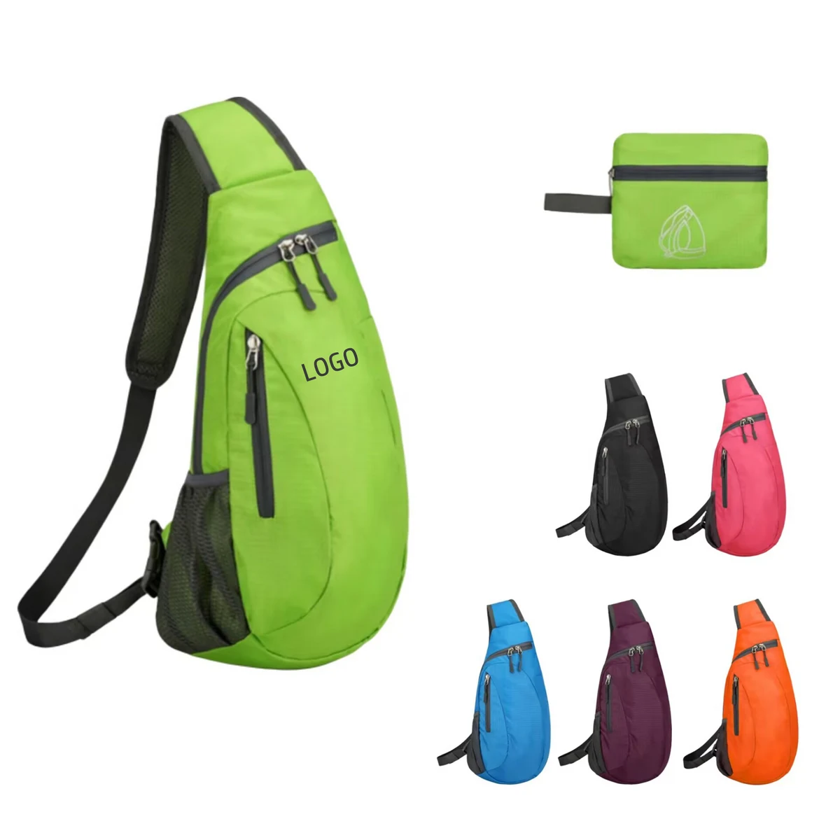Foldable Waterproof Polyester Sling Chest Bag 1