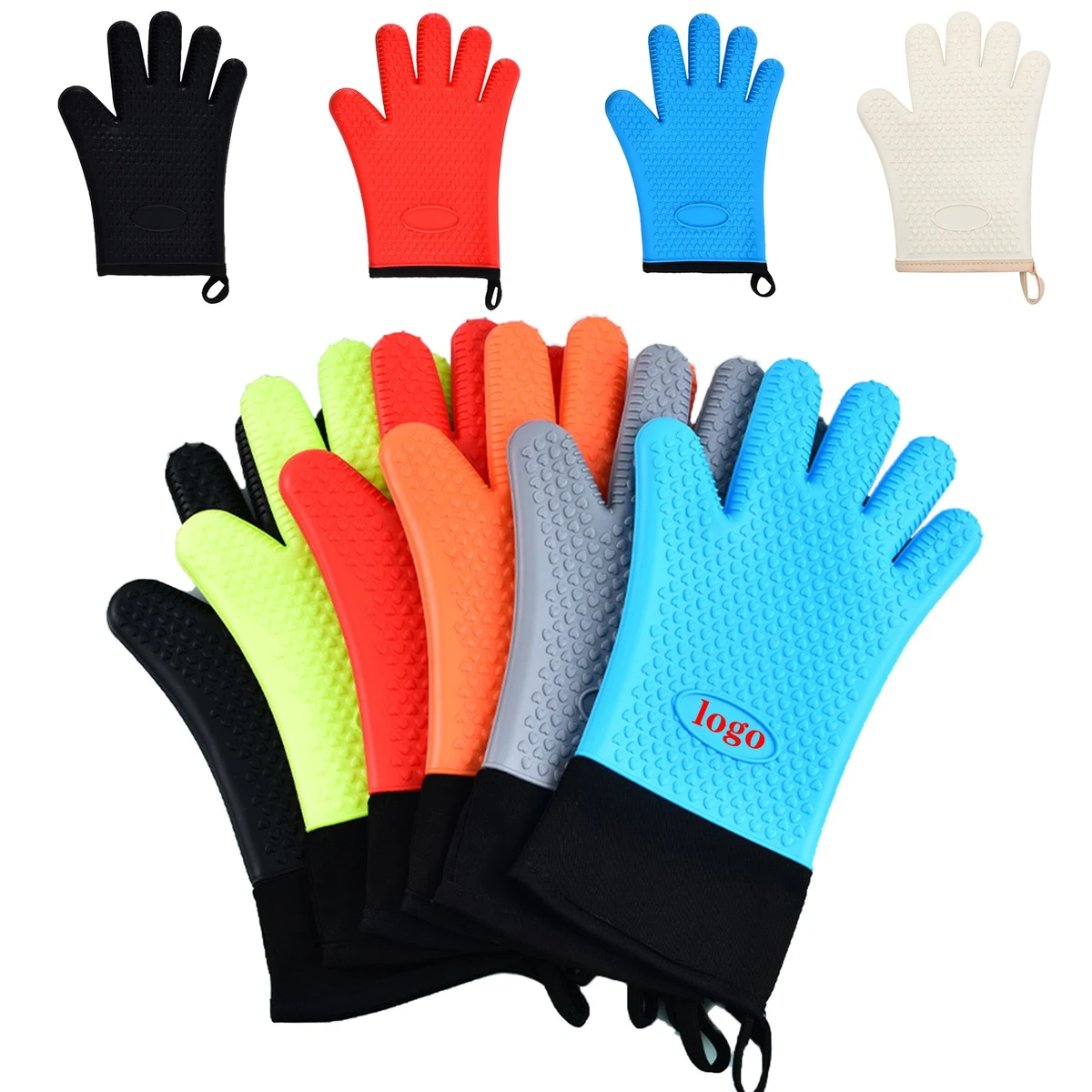 Ribbed Soft Silicone Oven Mitt 1