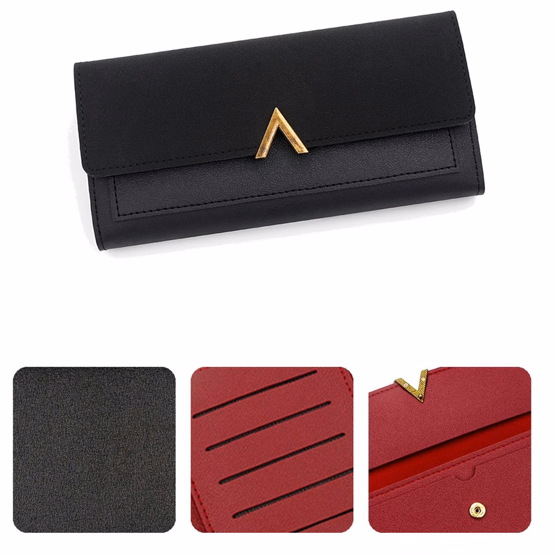 Long PU Zipper Ladies Organizer Wallet
