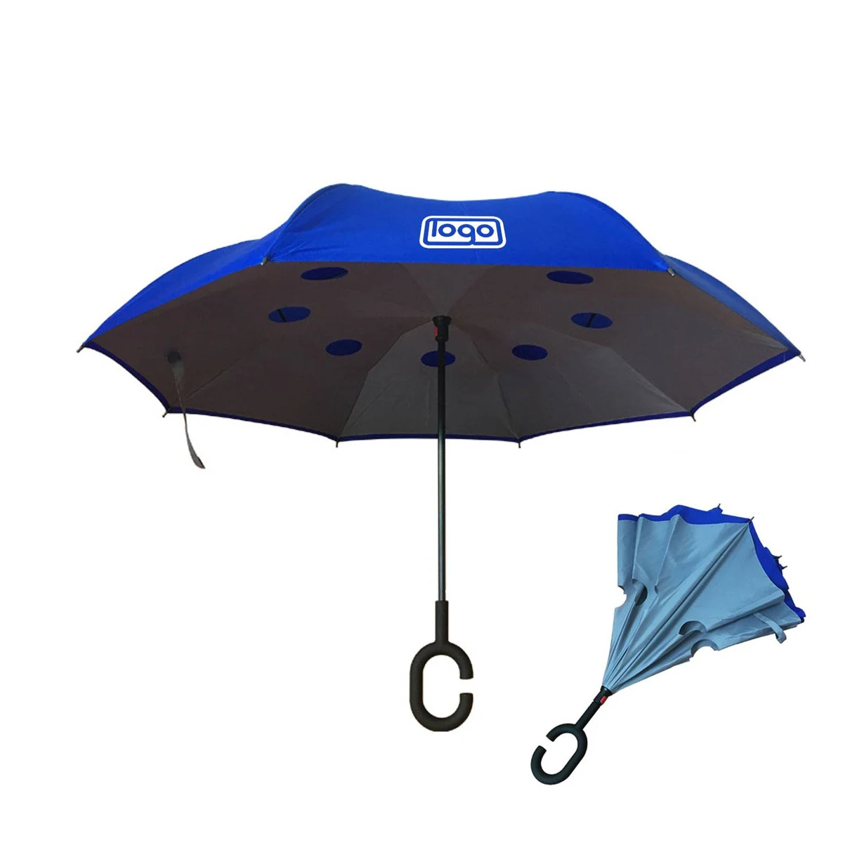 47" Double Layer Inverted Windproof Reverse Umbrella 1