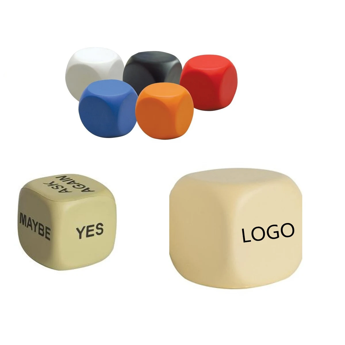 Custom PU Foam Dices Stress Reliever, custom stress ball with logo imprint 1