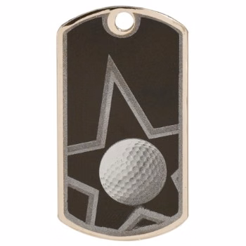 Golf Star Metal Dog Tag