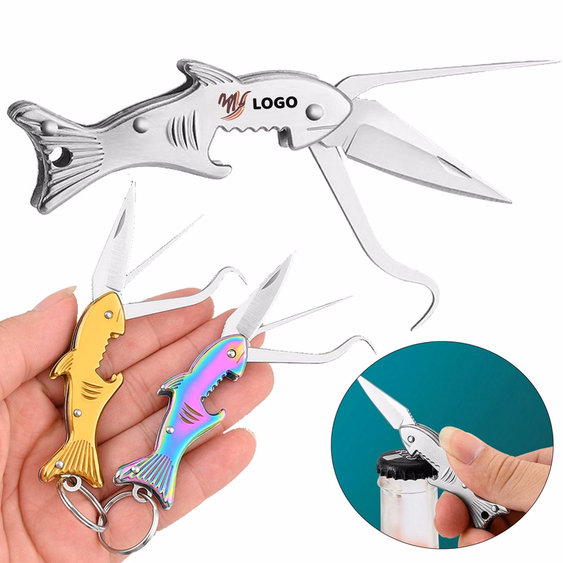 Shark-shaped Folding Knife With Keychain