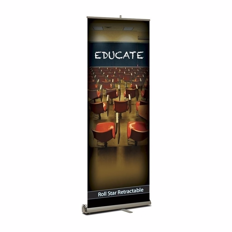 Roll-Star Retractable banner stand Kit, Fabric - 33" x 80"