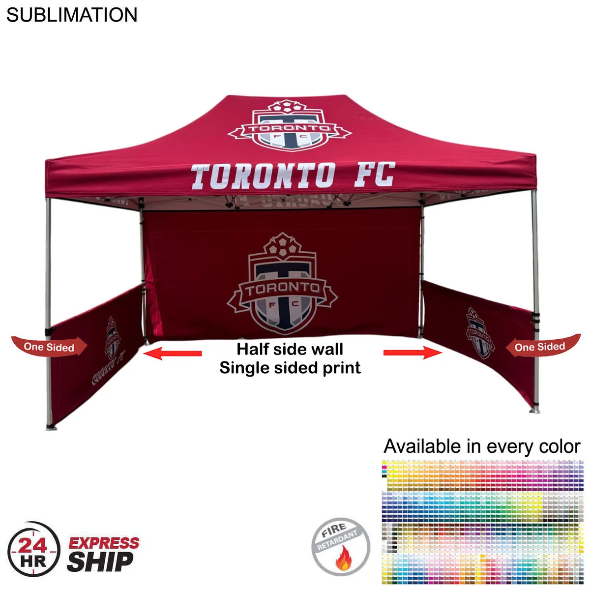 24Hr Express Ship - Half Side Wall for 10x15 Tent Kit, Sublimated, Single Sided Print 1
