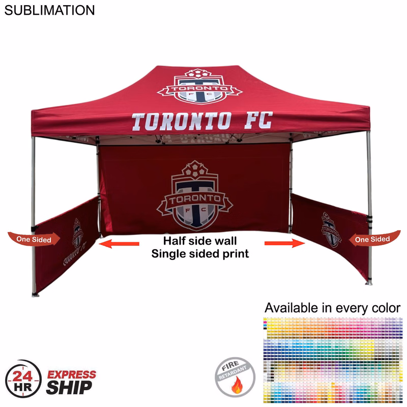 24Hr Express Ship - Half Side Wall for 10x15 Tent Kit, Sublimated, Single Sided Print