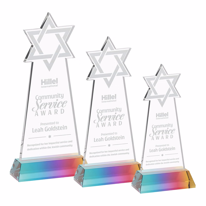Star of David Award on Hartford Base - Prismatic