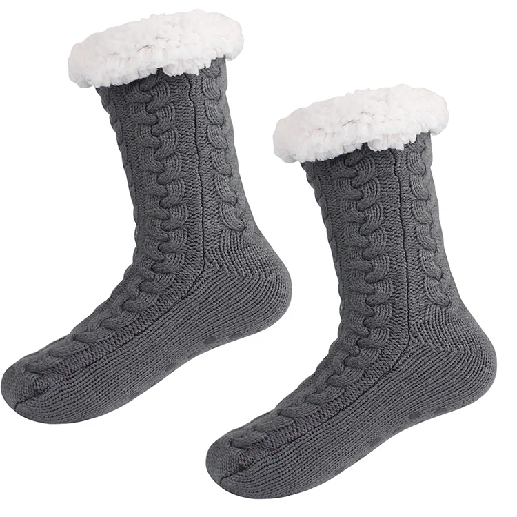 Fleece Slipper Gripper Socks 1