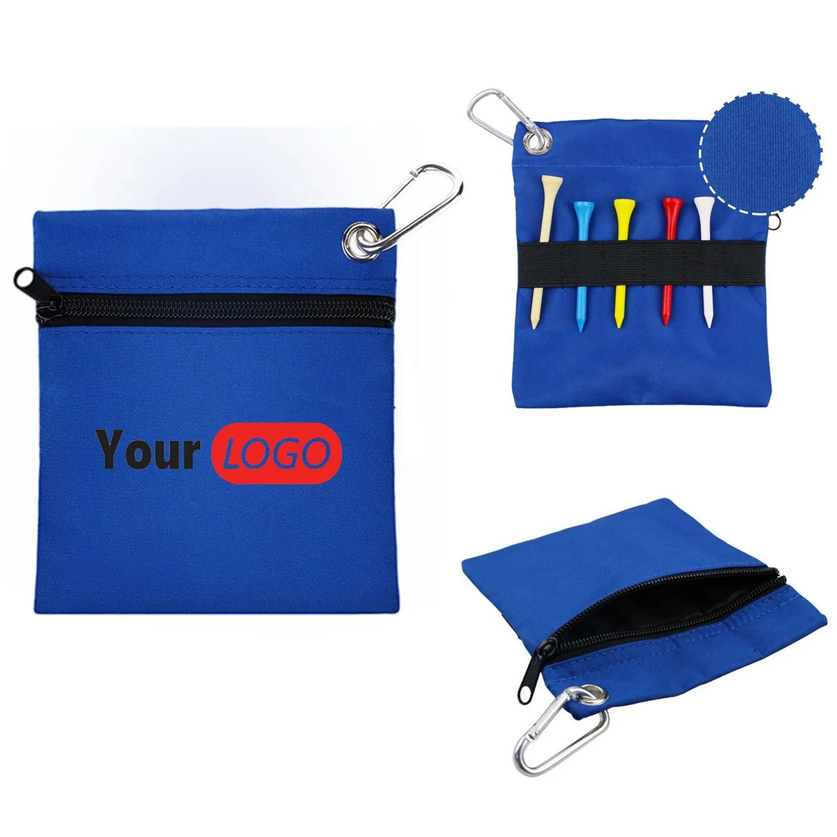 MOQ50 Zippered Nylon Golf Tee Pouch 1