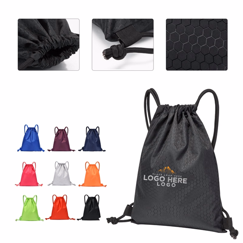 MOQ 50 Durable 13"x17" Reusable Oxford Drawstring Bag for Daily Use