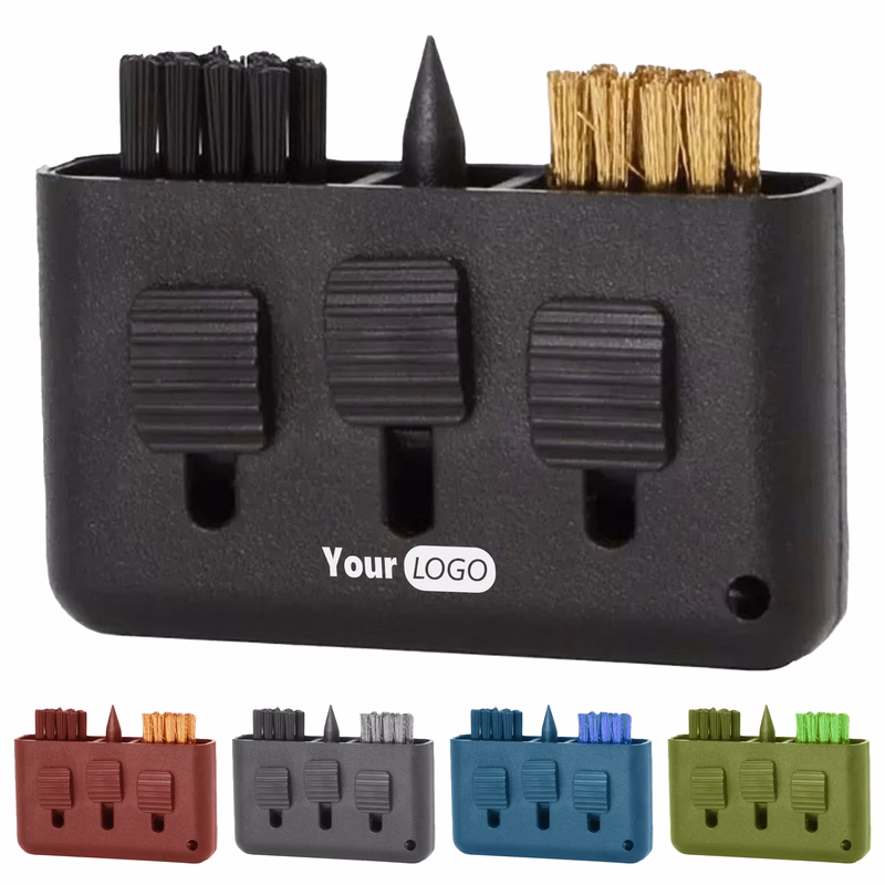 Abs Compact 3-In-1 Golf Cleaning Brush For Club Maintenance